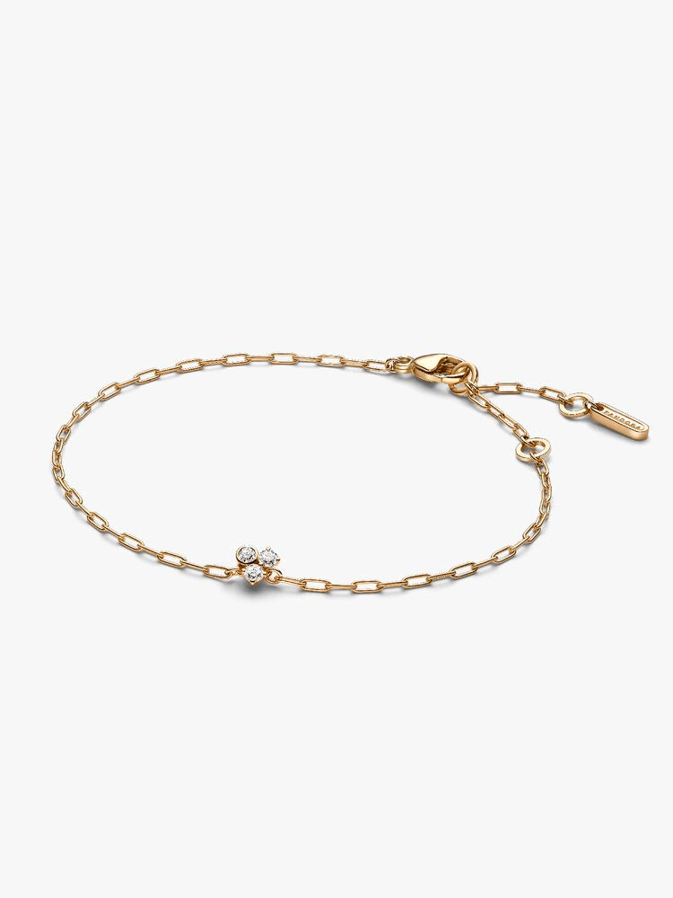Pandora Era Bezel Lab-Grown Diamond Cluster Paperclip Chain Bracelet