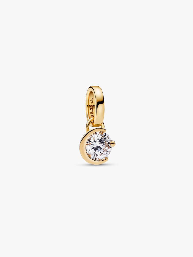 Pandora Talisman 14k Gold Lab-grown Diamond Moon Pendant