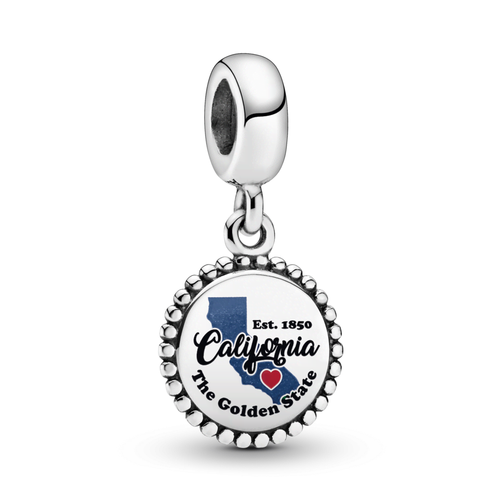 California State Map Dangle Charm