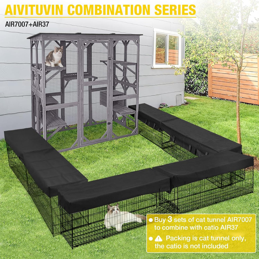 Large Walk-In Outdoor Cat Enclosure With 7 Platforms