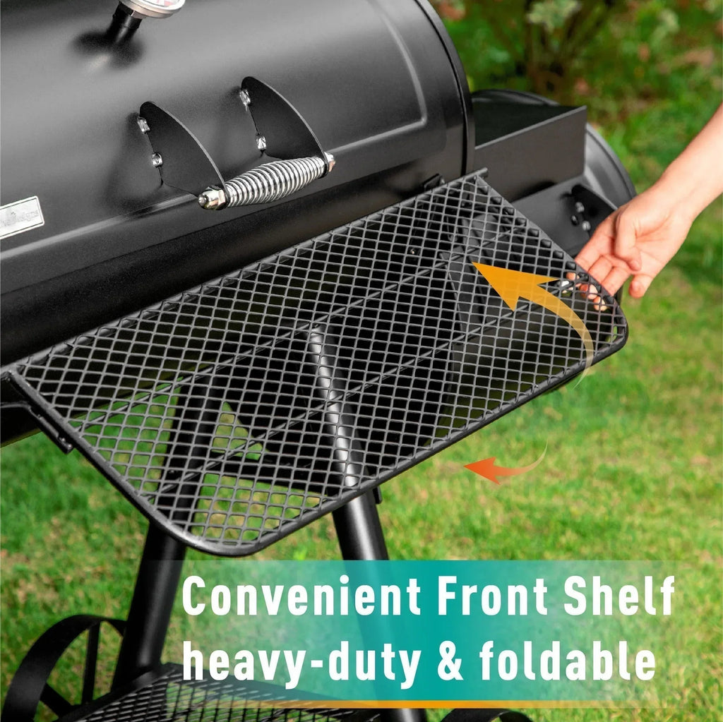 941 Sq. In. Charcoal Grill With Offset Smoker - Black