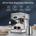 Stainless Steel Semi-Automatic Espresso Machine, 20-Cup, 0.5-Gallon Water Tank