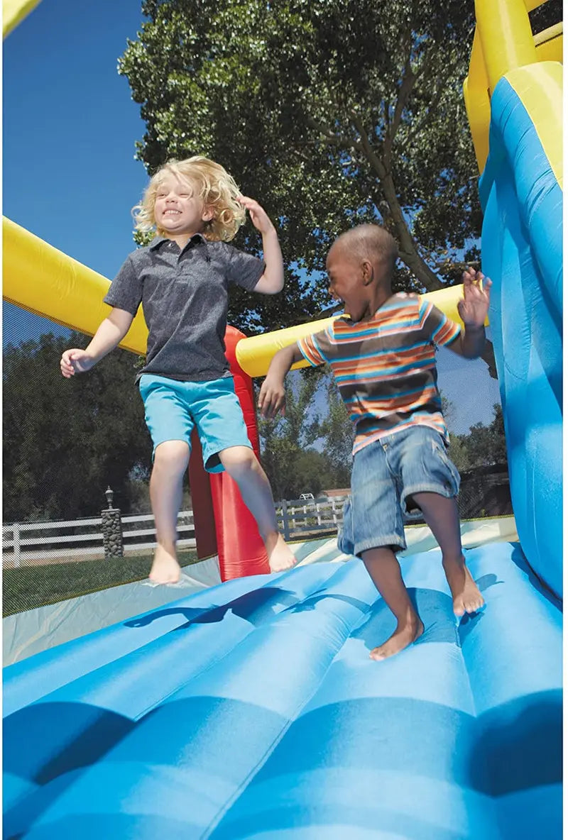 Little Tikes Giant Inflatable Bounce Slide Outdoor Play Center - Blue Or Green