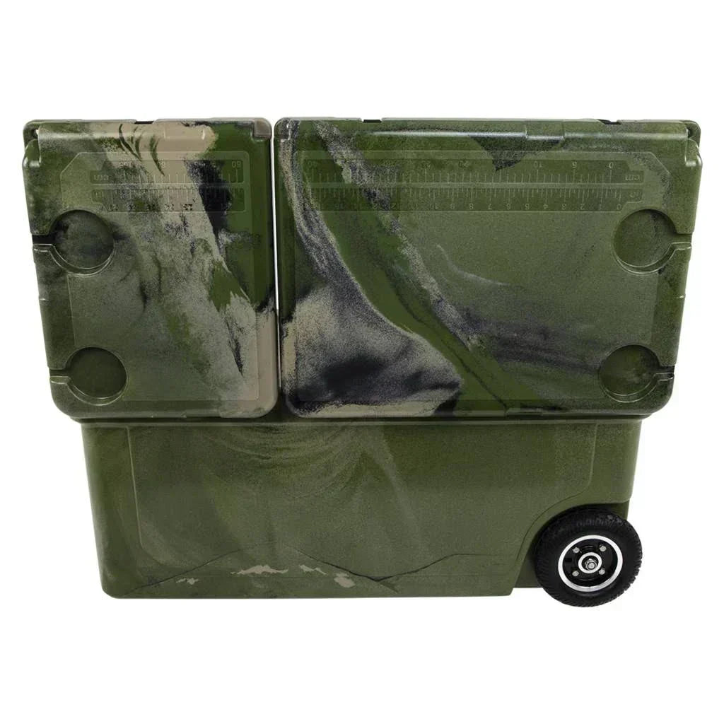 Pioneer Dual Compartment Insulated Cooler With Wheels, 75 Quart, Forest Camo