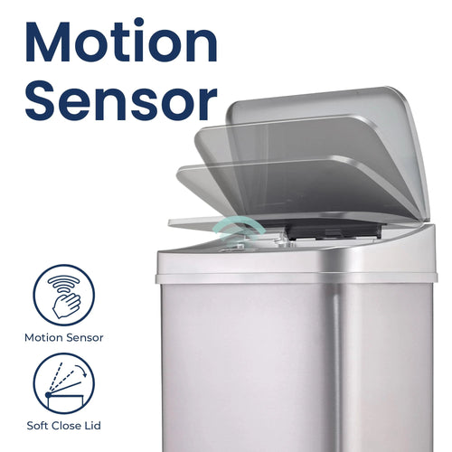 13 Gallon Touchless Motion Sensor Trash Can With Automatic Sensor Lid