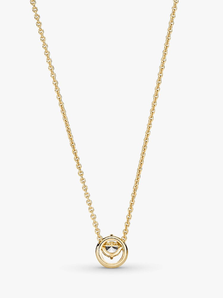 Sparkling Round Halo Pendant Collier Necklace