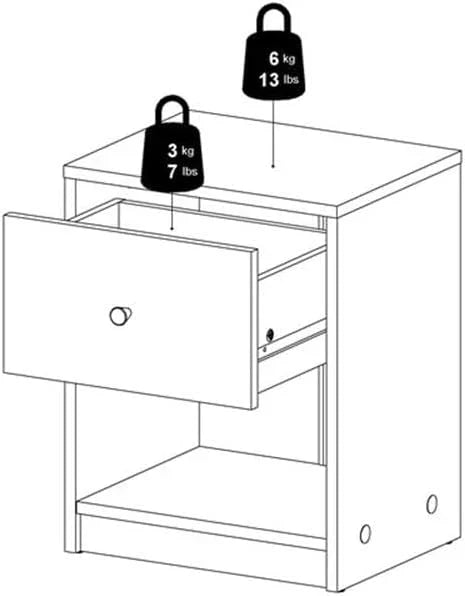 3-Piece Scandinavian Engineered Wood Bedroom Furniture Set With Black 6-Drawer Dresser, 3-Drawer Chest And Nightstand