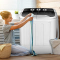 Friendly Premium Portable Twin Tub Washer And Dryer Machine, 8 lbs Wash/5 lbs Spin, Black & White