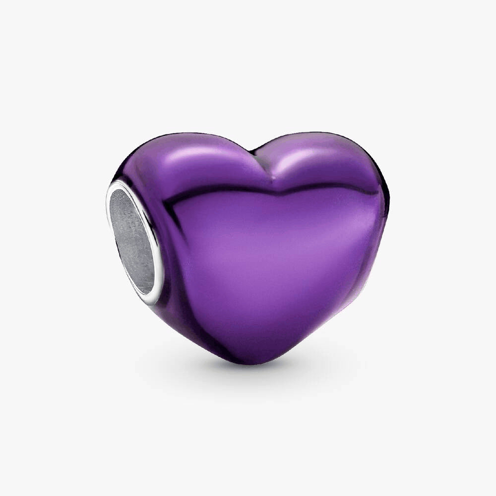 Metallic Purple Heart Charm