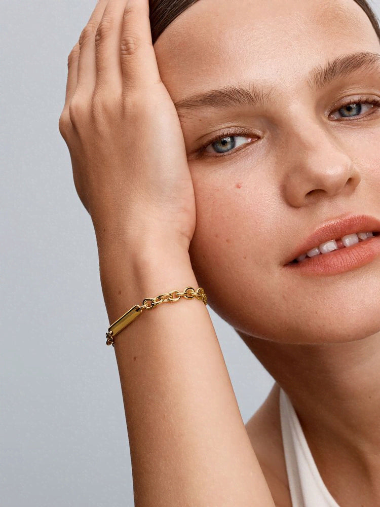 Engravable Bar Link Bracelet