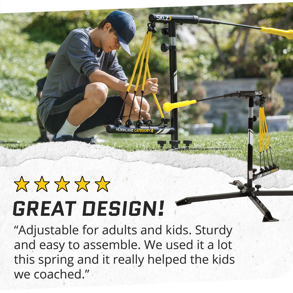 Adjustable Height Baseball And Softball Swing Trainer, 23-38 in - Batting Practice Equipment