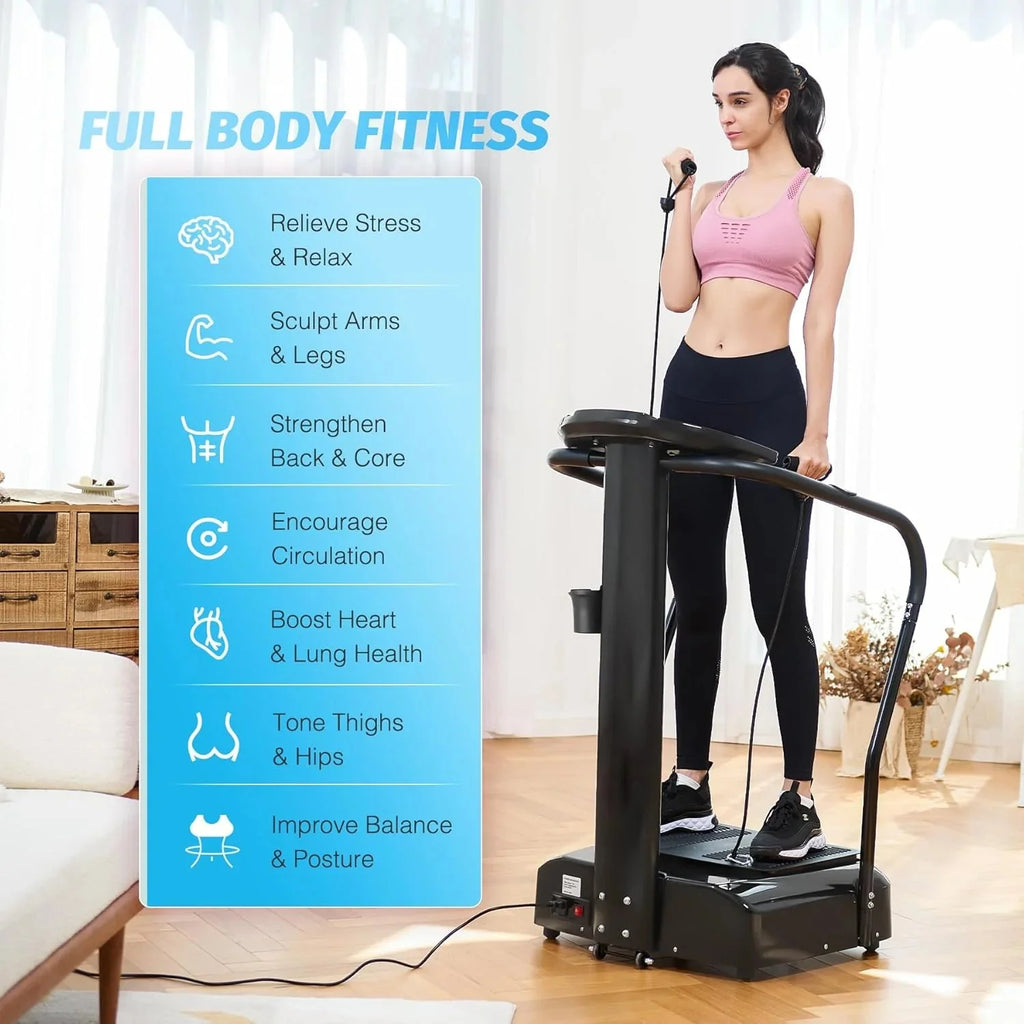 Zelus Whole Body Vibration Plate Exercise Machine, 500W, 99 Levels, 3 Preset Modes, 2 Resistance Bands, 330lb Capacity