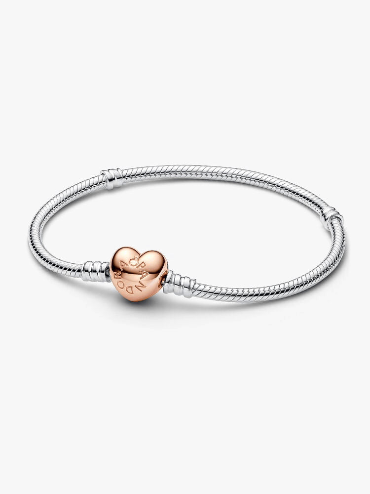 Moments Heart & Snake Chain Bracelet