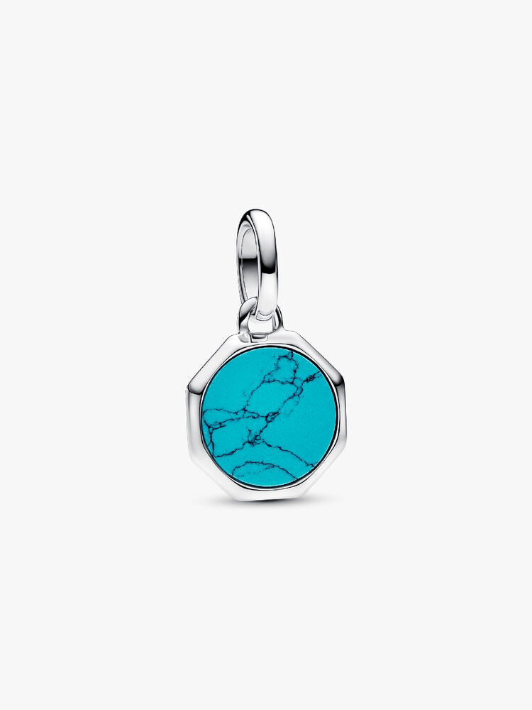 Turquoise Engravable Mini Medallion Charm Necklace Set