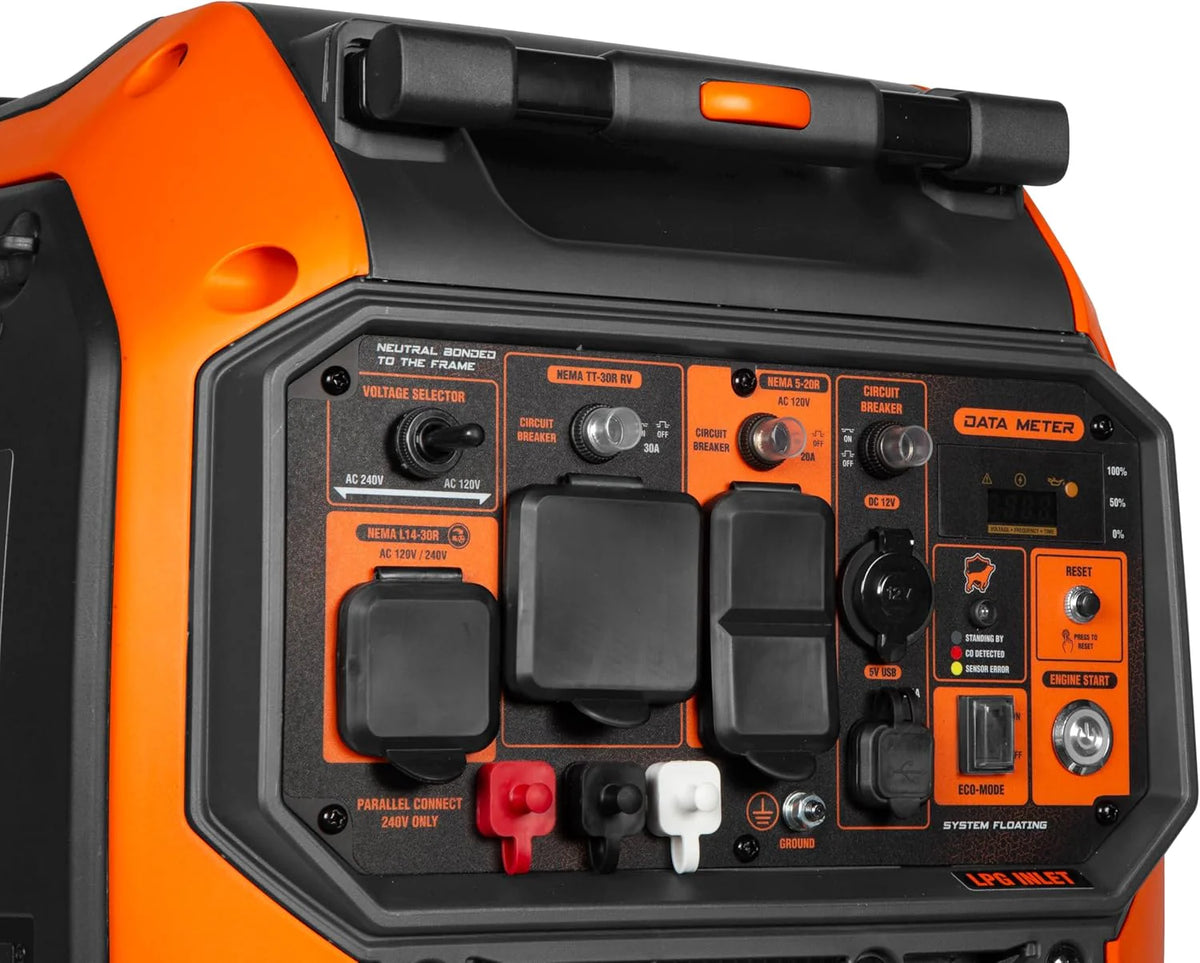 WEN Dual Fuel Inverter Generator 6800W Peak Power, RV-Ready, CO Watchdog