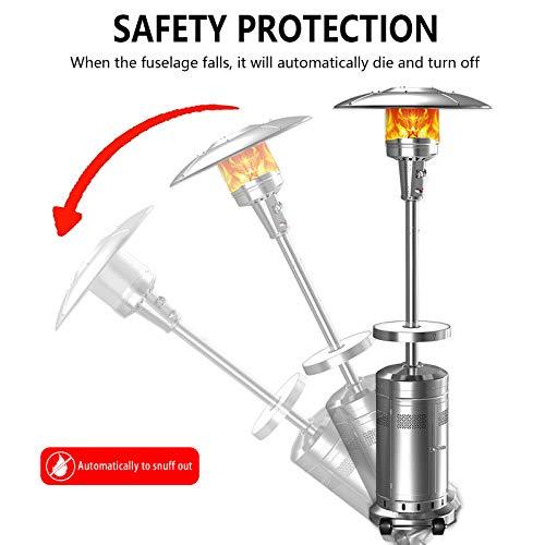 NIC Outdoor Patio Propane Heater 2 Set 48,000-BTU Stainless Steel Silver