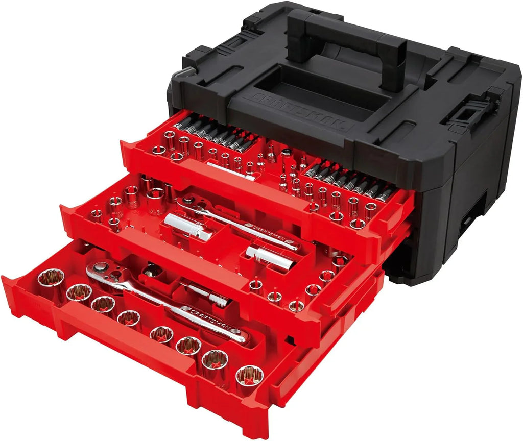 Craftsman 262-Piece Mechanic Tool Set With 3-Drawer VERSASTACK Tool Box, SAE/Metric - CMMT45309