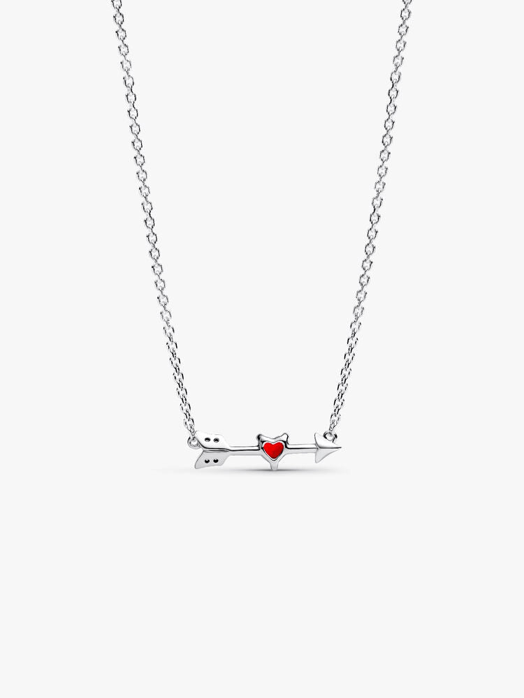 Arrow & Murano Glass Heart Necklace