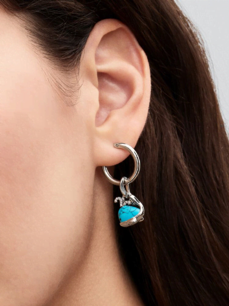 Turquoise-colored Whale Dangle Charm