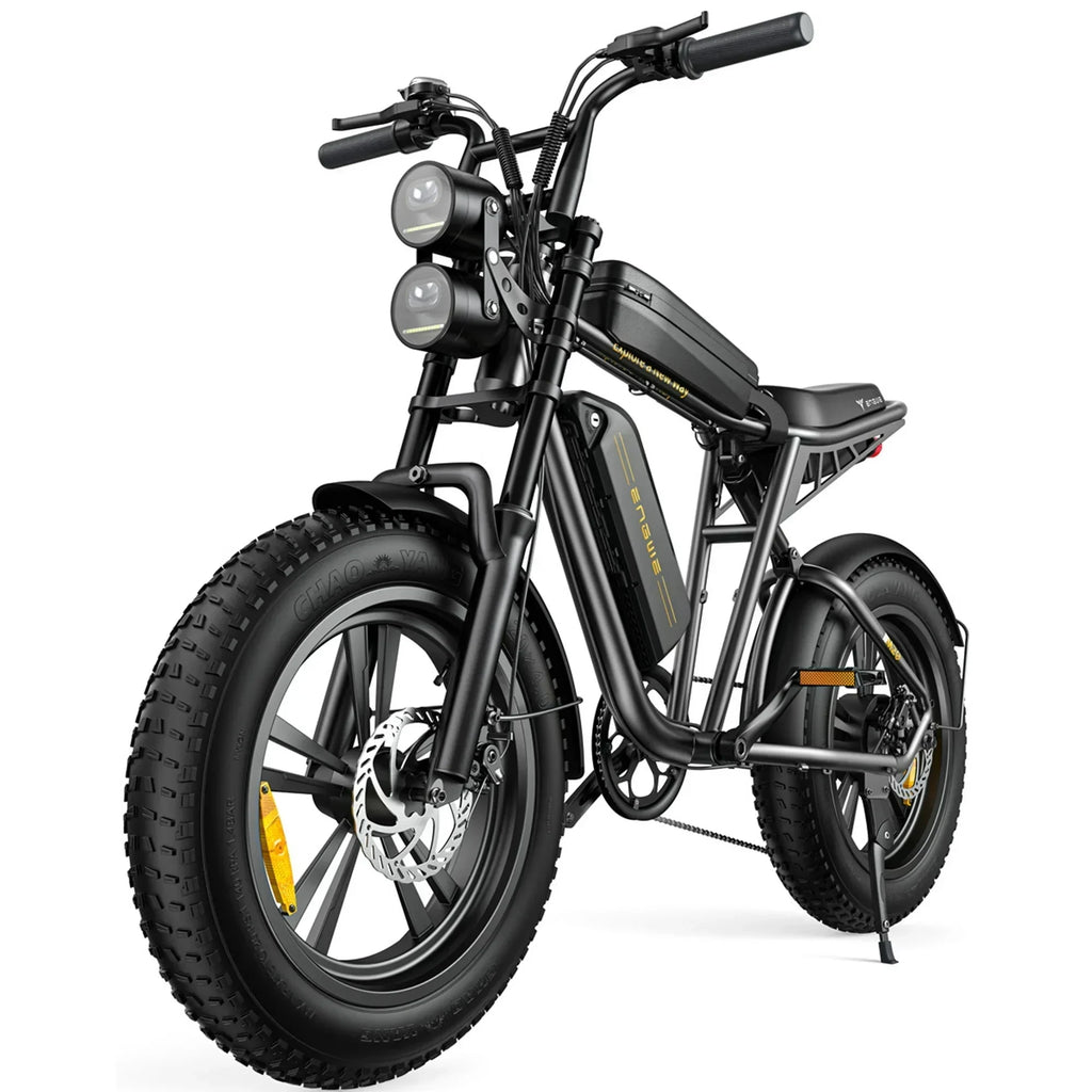 AKEZ Adult Electric Bike 1000W 28 mph 48V 13A 20*4.0in Fat Tire Full Suspension 7-Speed - M20