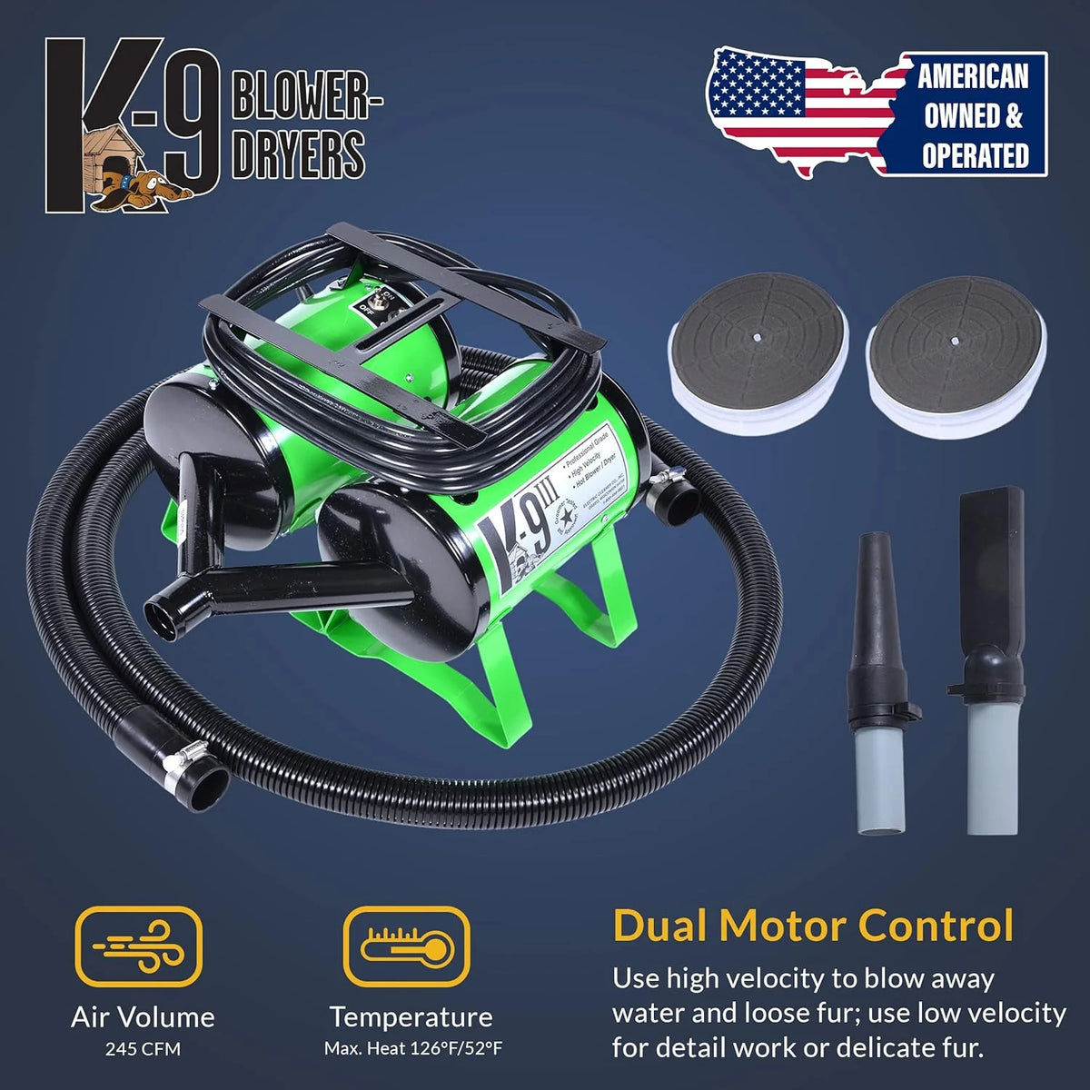 Electric Cleaner Company Dog Blow Dryer, 18 Amps, 120 Volts - K-9 III