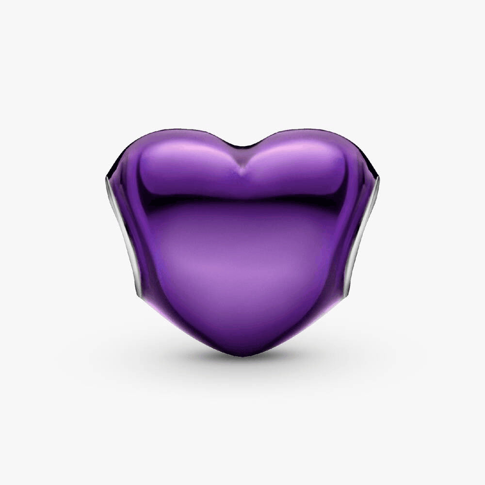 Metallic Purple Heart Charm
