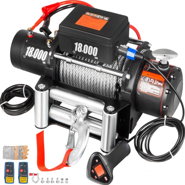 Electric Winch 18,000 lbs 12V Steel Cable