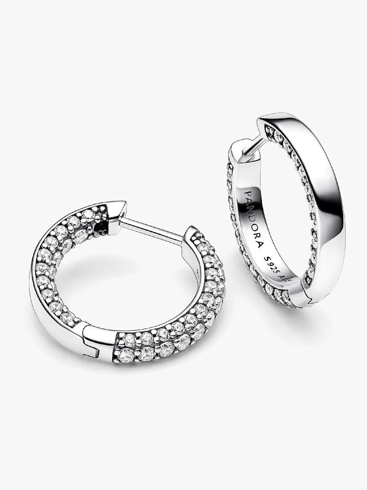Pandora Timeless Pavé Single-row Hoop Earrings