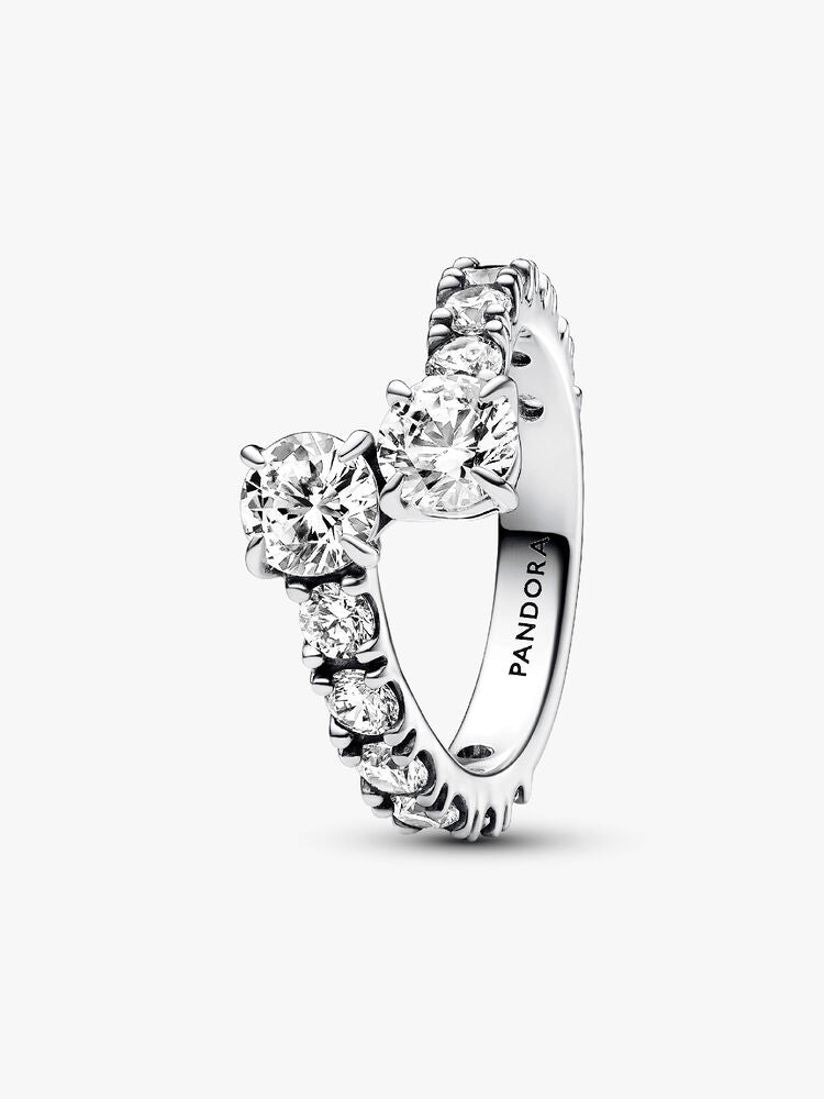 Sparkling Overlapping Band Ring