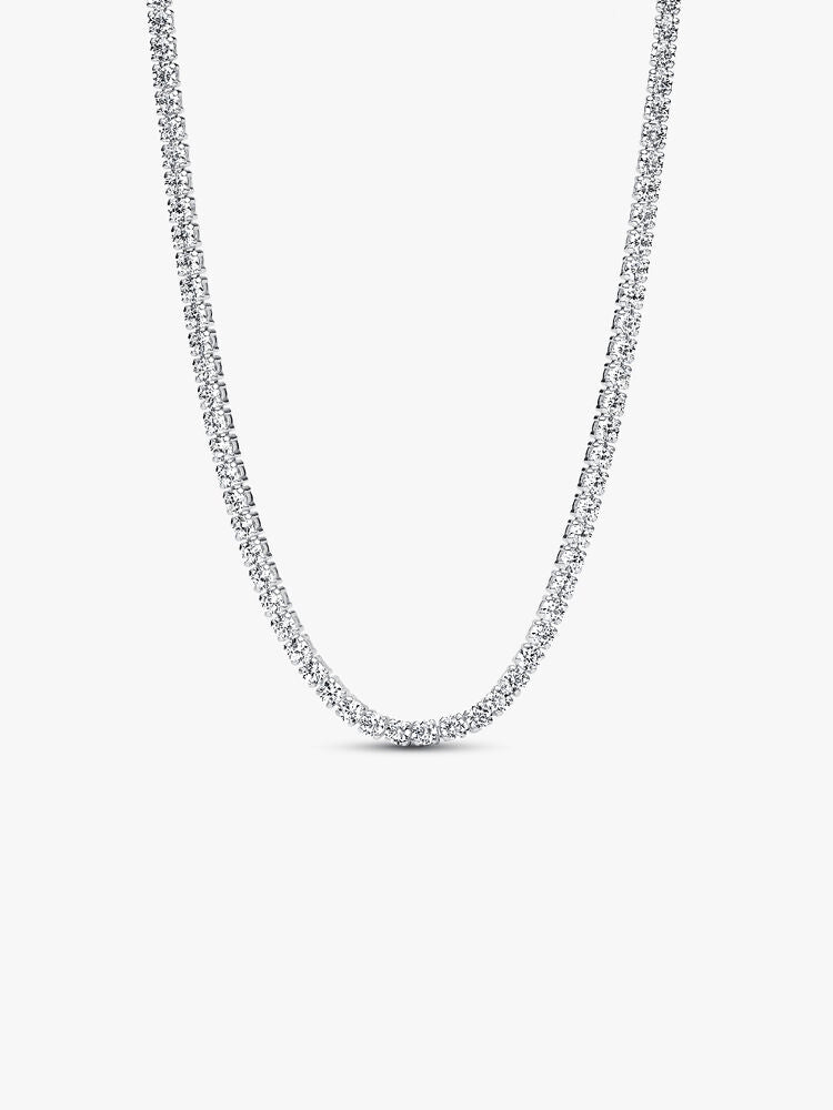 Tennis Choker & Heart Necklace Layering Set