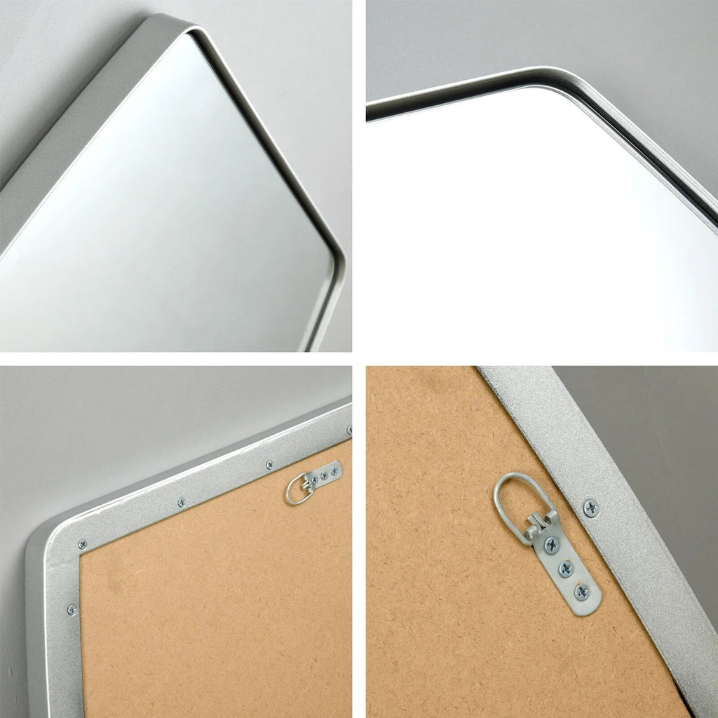 Oblong Metal Wall Mirror, 18 or 24 - Black, Gold, or Silver
