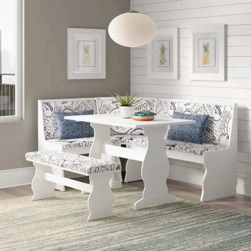 Hannah Breakfast Nook 3-Piece Dining Set With Corner Bench
