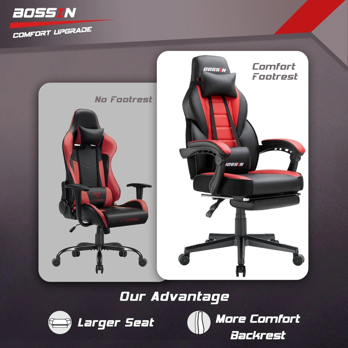 Racing Style Gaming Chair, 300 lbs Big And Tall High Back Computer Chair