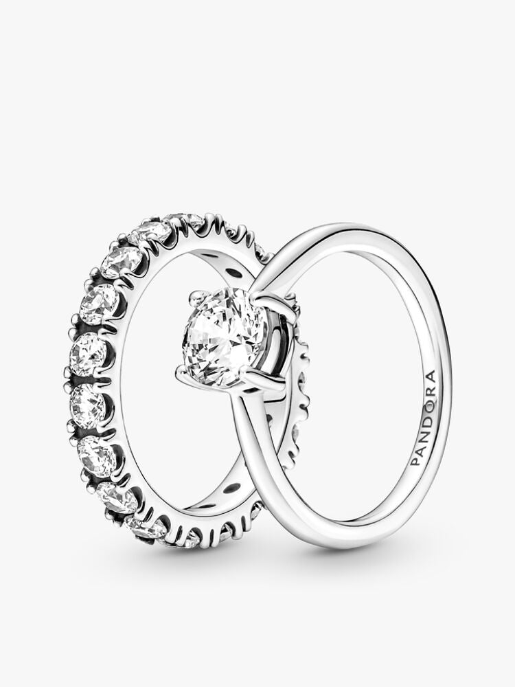 Light As Air Solitaire Stacking Ring Set