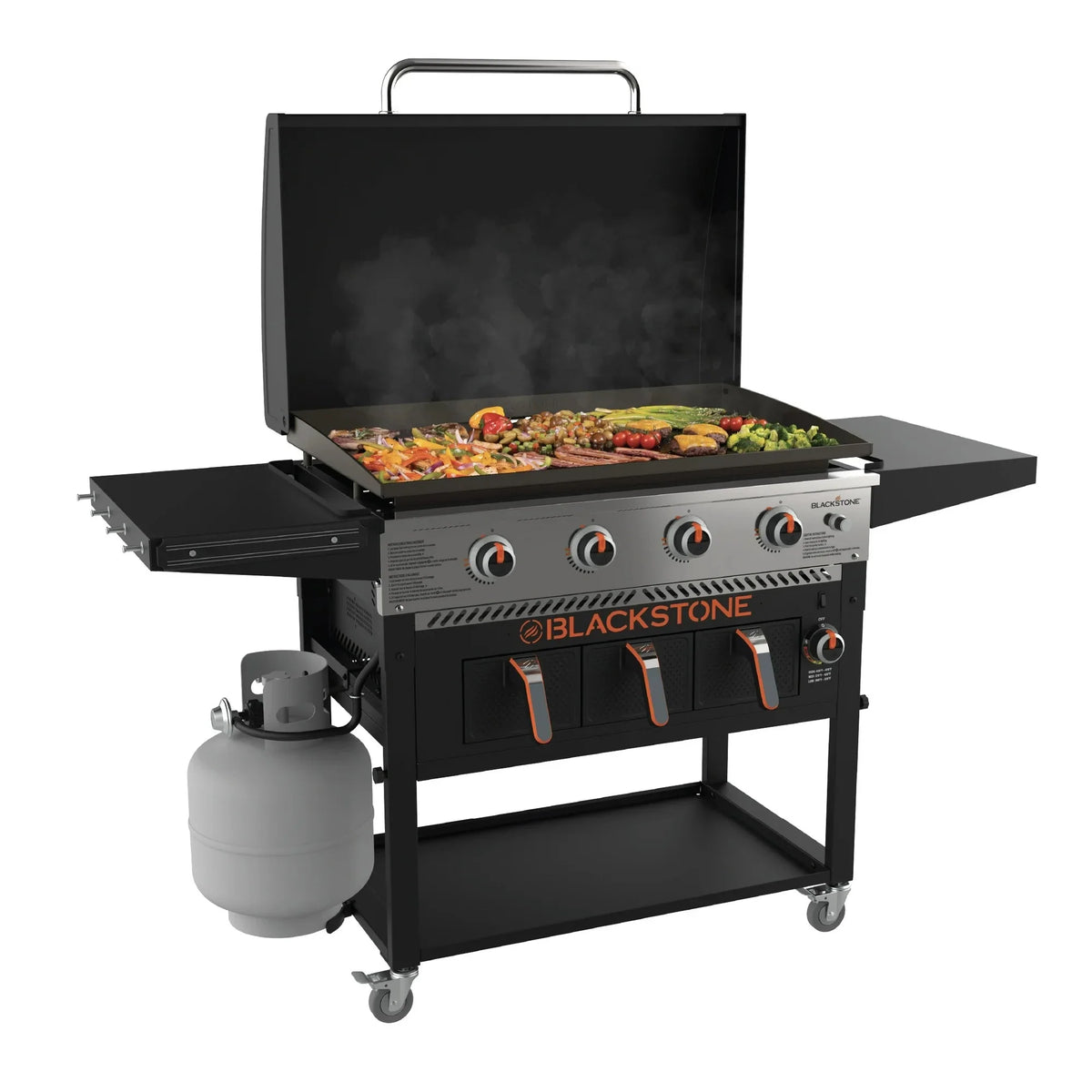 Blackstone 4-Burner 36in Propane Outdoor Griddle With Air Fryer And Hood - 1868