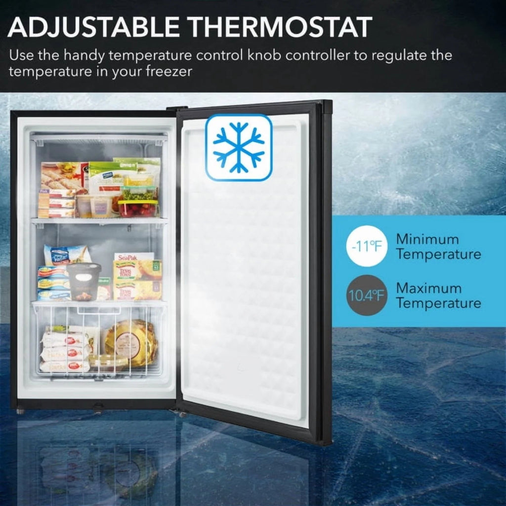 Whynter Upright Freezer 3.0 Cu. Ft., Stainless Steel, Lock - Cuf-301SS