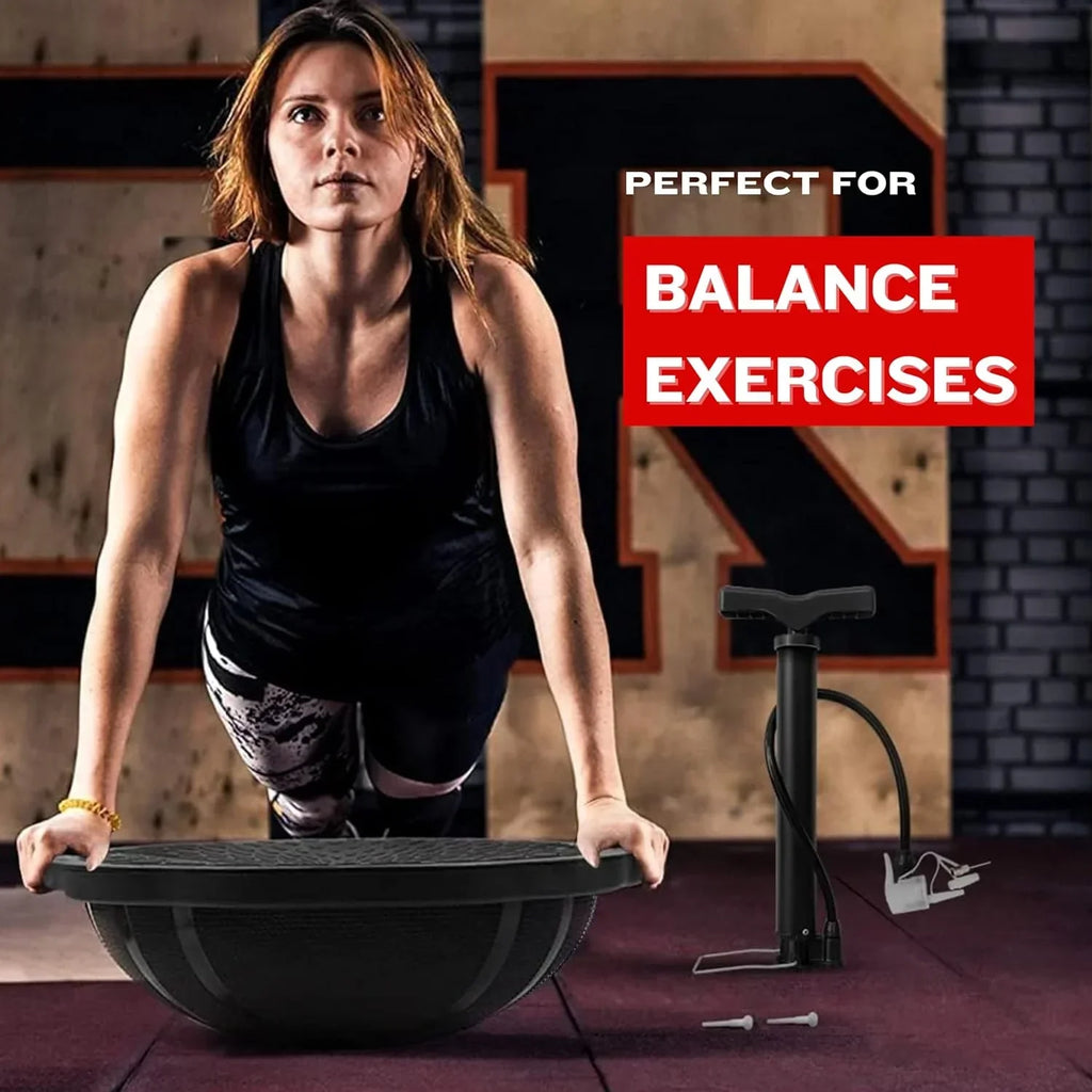 Yes4All Premium Half Ball Balance Trainer, 23.5 in x 7.25 in, 880 lbs, Black Matte