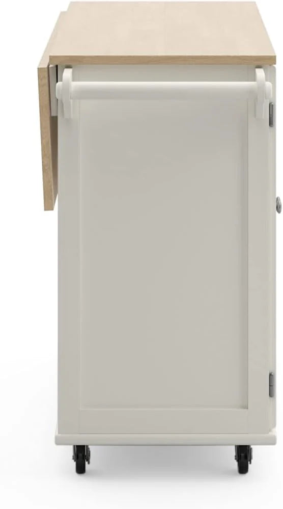 homestyles Dolly Madison Mobile Kitchen Island Cart, Soft White, 18in D x 53in W x 36in H