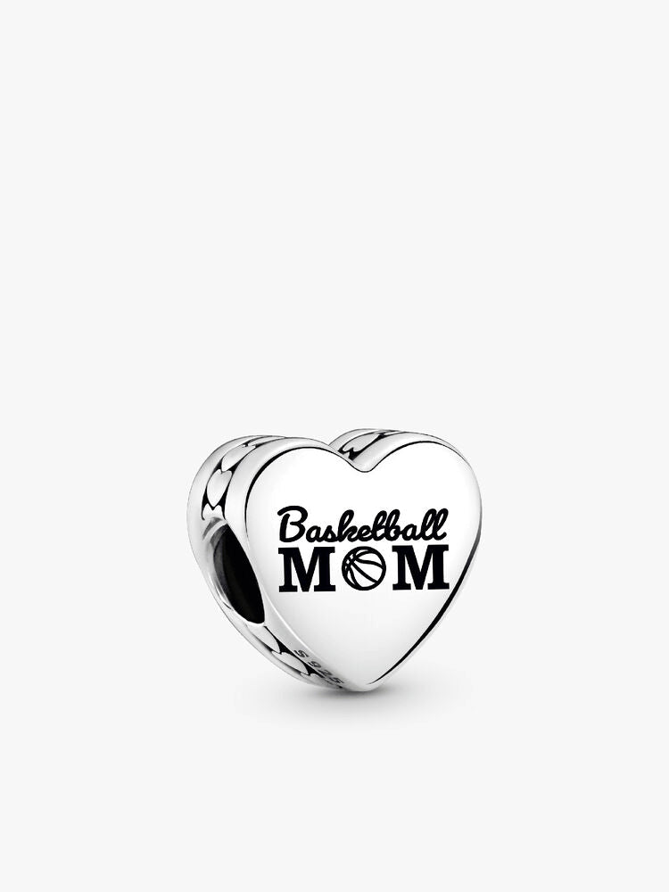 Engravable Basketball Mom Heart Charm