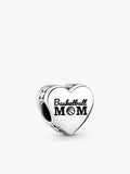 Engravable Basketball Mom Heart Charm