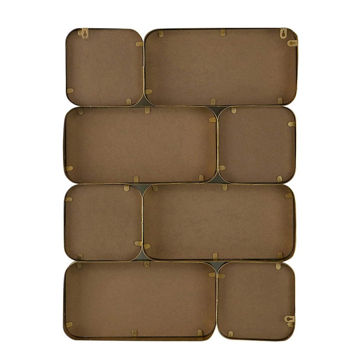 32 Inch Wall Decor Mirror With 8 Gold Finish Curved Metal Frames
