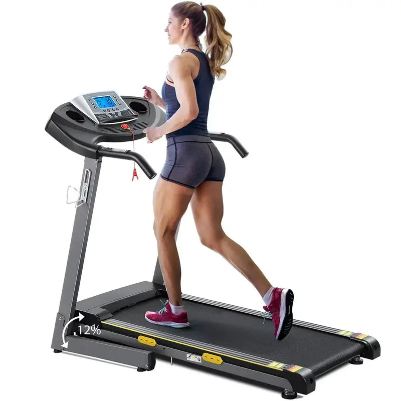 MARNUR Folding Treadmill With 2.5 HP Motor, 12% Auto Incline, 220 Lb Capacity, 0.5-8.5 MPH