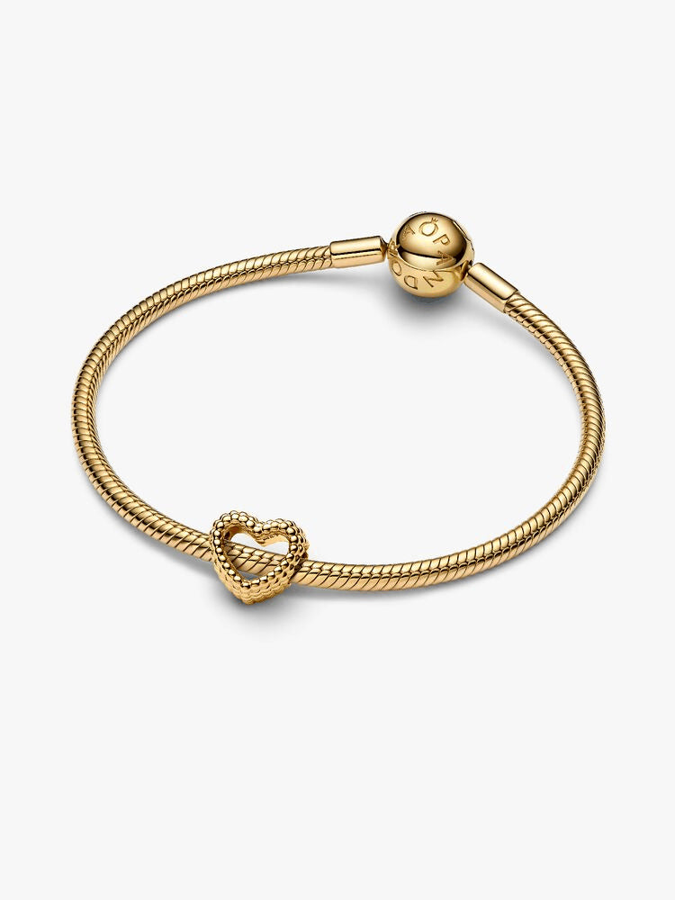 Beaded Open Heart Charm