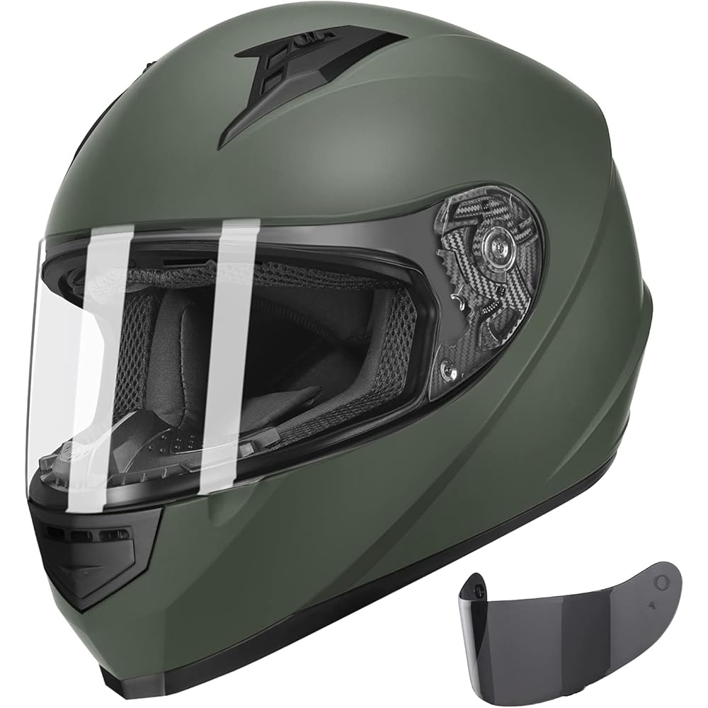 GLX Compact Full-Face Motorcycle Helmet, Large, Camo, Tinted Visor, DOT Approved - GX11