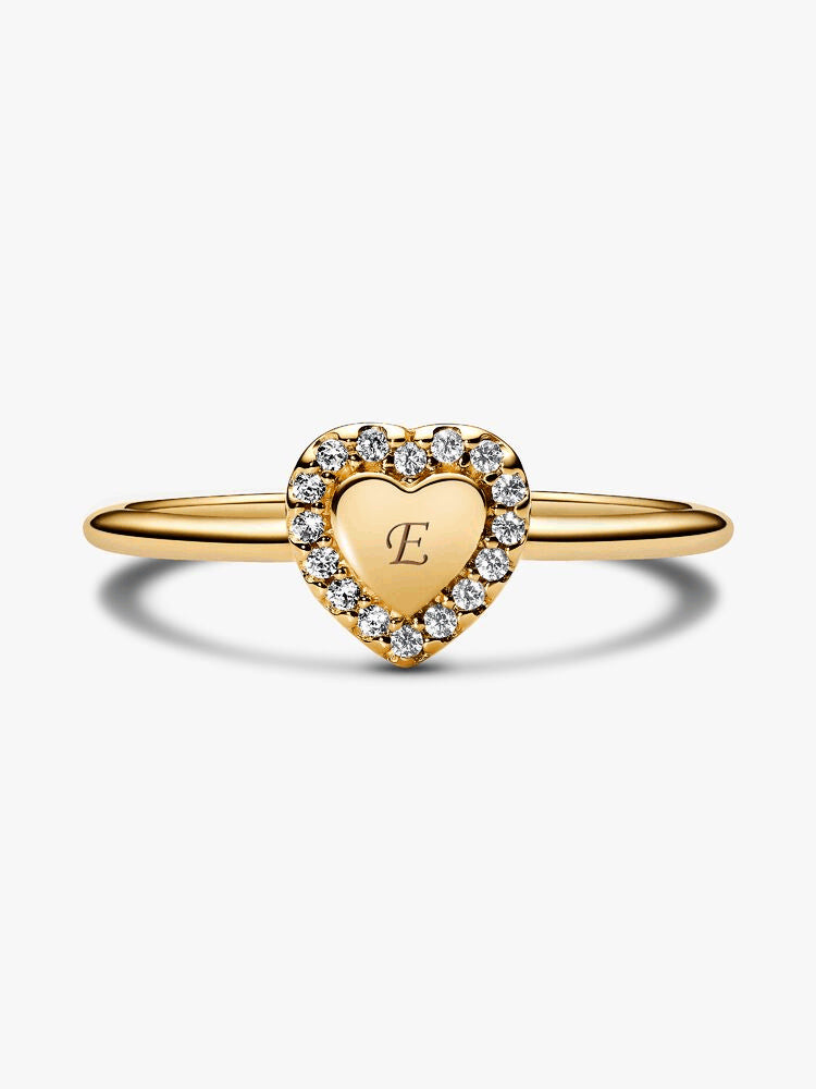 Engravable Heart Halo Ring