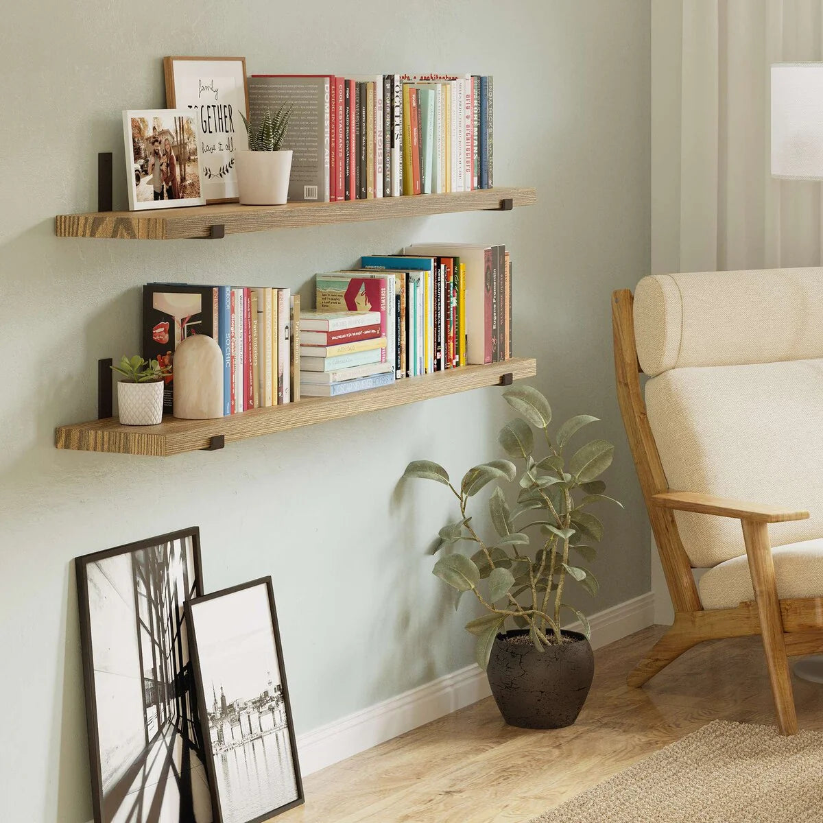 Floating Wall Shelf, 60 Inch x 9.25 Inch Deep