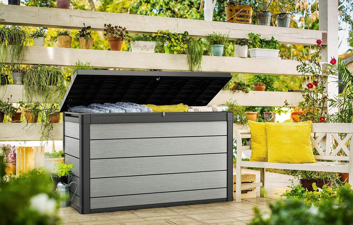 200 Gallon Resin Deck Box, 59.7 in L x 28.5 in W x 35.4 in H