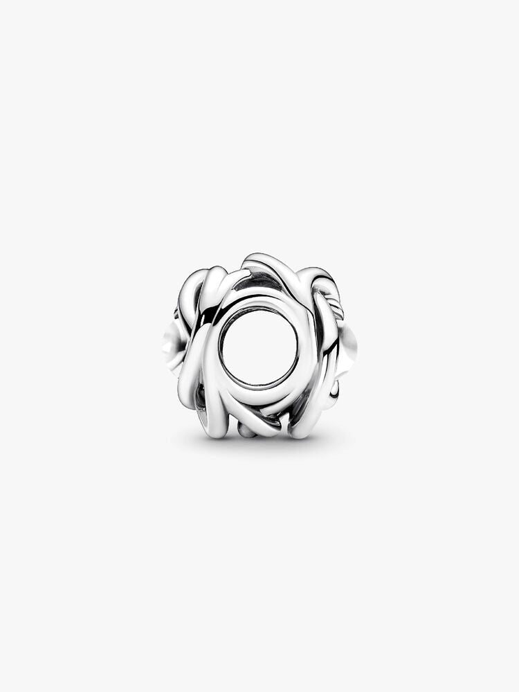 June White Mother of Pearl Eternity Circle Charm
