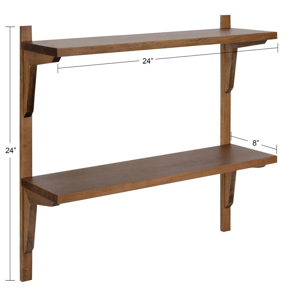 Mid-Century Wall Shelves, 24x8x24 Inch Decorative Wall-Mounted Storage And Display Shelving