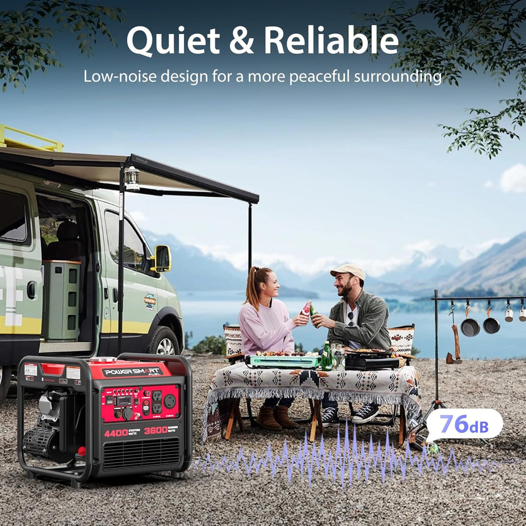PowerSmart Gas Powered Portable Inverter Generator 4400W Starting / 3600W Rated